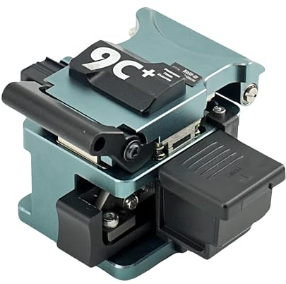 QIIRUN 9C+ Cliveuse fibre optique avec lame à rotation automatique fonctionnement à une main, Fiber Cleaver avec un matériau en alliage d'aluminium 24 points de clivage 48 000 fois de clivage