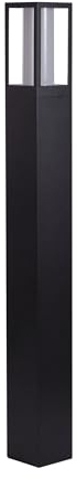 Licht-Erlebnisse Pollerleuchte IP44 GU10 73 cm hoch eckig B: 7,5 cm Schwarz Weiß Aluminium Modern JADEN Stehlampe außen Haus Terrasse