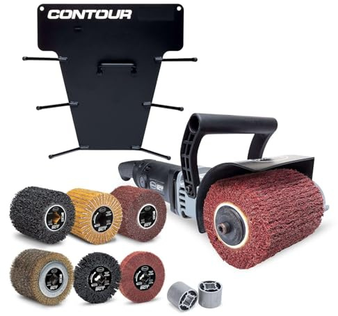 Eastwood Contour SCT Surface Conditioning Tool, Metal Rack, & Drum Sanders Master Kit | 6 Speed 9 AMP 3700 RPM Motor Power Drum Sanders Rotary Tools | All-in-One Multiple Surface Sanding Machine Set