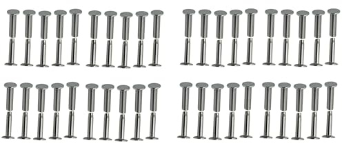 40 Stück Double Cap Rivet Tubular, Chicago Schrauben Muttern,Für Küchenhacker Messergriff Schraubnieten