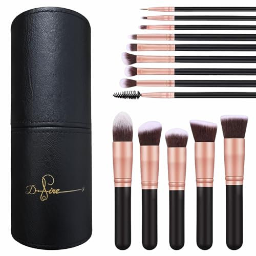 D.sirez Lot de 14 pinceaux de maquillage professionnels végétaliens avec support