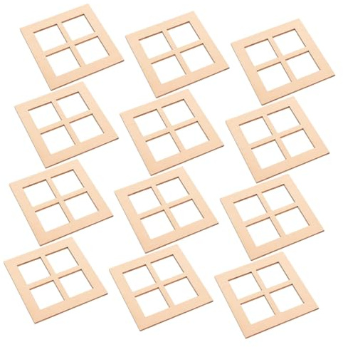Milisten 30 Pcs Doll House Window Decorations Miniature Dollhouse Furniture Dollhouse Building Supplies Miniature Dolls Furniture Mini House Accessories Dollhouse Window Model Wooden