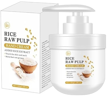 Crema per le mani di riso, idratante idratante nutriente esfoliante per le mani cura delle mani riso polpa cruda lozione per le mani, regali per damigelle d'onore, idratante per le mani per mani