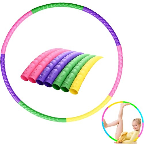 GIUSOBG Hula Hoop Fitness Niños, Aro de Fitness Desmontable de 7 Secciones, Hula Circle Plegable de Plástico para Niños y Niñas, Baile, Gimnasio y Actividades de Fitness