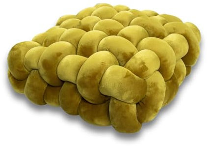 Knotenkissen, Quadratisches Plüschkissen, Handgefertigt Weiche Dekorative Bodenkissen, Komfort Sitzkissen Boden, Sofa Kopfkissen Knot Kissen, Knotenkissen Nordische Kreativität,G19,33*33*12cm