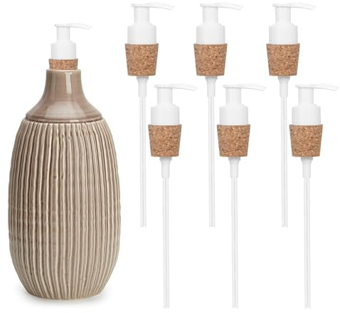 6 stycken tvålpump, lock för tvålpump i glas, lätttryckande ersättning för flaskor, oumbärligt gör-det-själv-projekt, hållbar och snygg ersättning för tvålpump (vit)