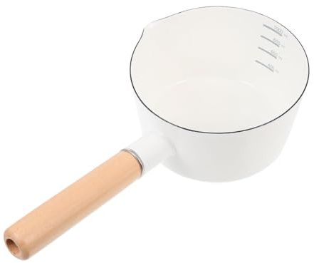 UTHCLO Casseruola Smaltata 14 Cm Pentola Per Cibo Assistito Fondo Piatto e Manico Ergonomico Per Latte, Zuppe e Alimenti Per Ragazzo Ragazza