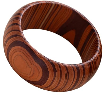 Brazalete de madera ancho retro, fácil de usar, hecho a mano, acabado suave, ligero, resistente, para mujeres y hombres, cómodo brazalete de madera para mujeres, talla única, como se describe