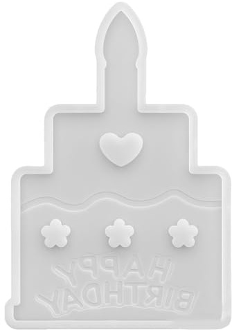 DIYEAH Molde de silicona epoxi para tarta de cumpleaños - Molde de resina epoxi 3D para decoración de tartas de cumpleaños, ideal para hacer velas de yeso, proyectos de manualidades de jabón