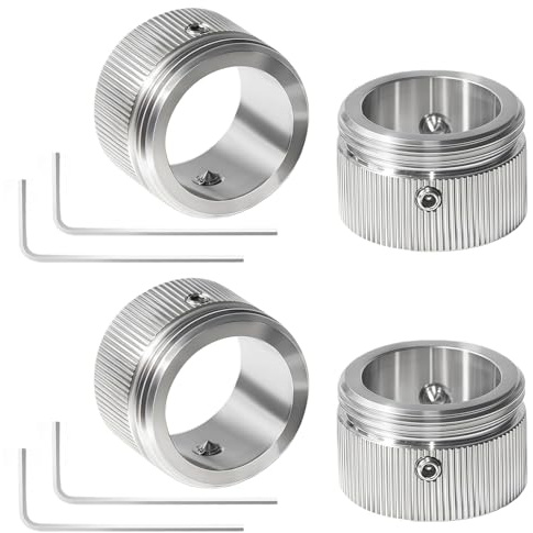 HUAREW 4 adaptadores de válvula de calefacción de acero inoxidable 304, adaptadores para termostato de radiador M30 x 15, válvula de radiador con tiras con llave hexagonal, adaptador RA a M30 x 15