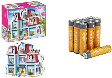 Playmobil Maison Poupées, Sonnette Fonctionnelle, 4+ Ans, 70205, & Piles AAA Alcalines Amazon Basics 12 pcs, 10 Ans