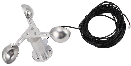 Tbest Vindmätare med 3 Koppar Vindhastighetssensor - Väderanemometer i Aluminiumlegering med Hög Precision för Meteorologisk övervakning, Kraftverk och Vindmätning