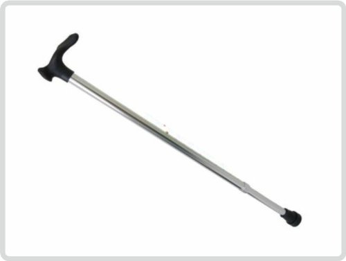 Gehstock mit anatomischen Griff, linke oder rechte Seite, silber, inkl. Stockkapsel (rechte Seite)