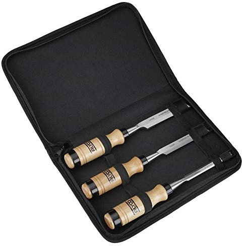 Alyco 125060 - Juego 3 formones con mango ergonomico madera de haya 12,20,25