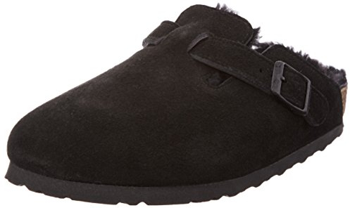 BIRKENSTOCK Classic Boston Lammfell 259883, Clogs, Schwarz (Schwarz 49), 44 EU (9.5 UK)
