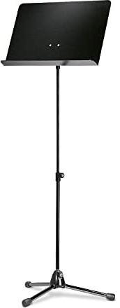 K&M 11920 Orchesternotenpult Schwarz – Notenständer von 68 - 121 cm ausziehbar – extra starke 3 mm Aluminium-Notenplatte