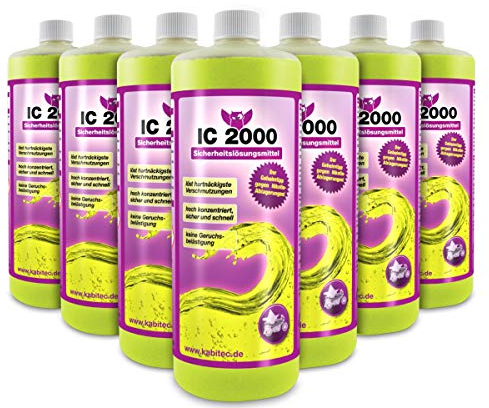 KABITEC IC 2000 Sicherheitslösungsmittel ohne Duftstoffe, 7x 1000 ml │ Universal-Reiniger in Profi-Qualität Nikotinentferner Industriereiniger Allzweckreiniger