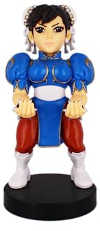 Exquisite Gaming - Cable guy Chun Li, soporte de sujeción y carga para mando de consola y/o smartphone de tu personaje favorito con licencia de Street Fighter, Producto con licencia oficial