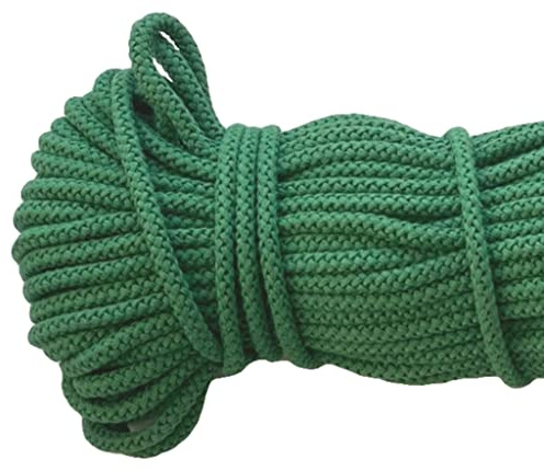 Mississhop Kordel 8 mm I 50 m 100% Baumwolle Baumwollkordel Seile Grün Ø 8mm