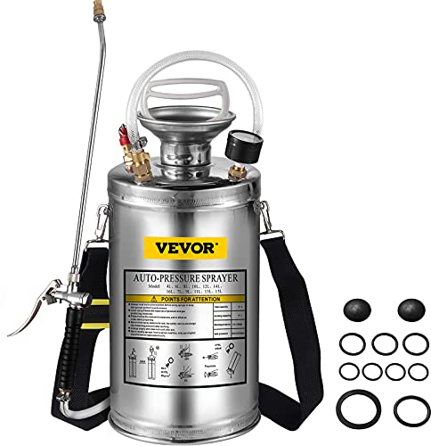 VEVOR 6L Spruzzatore INOX Giardino Nebulizzatore per Pianta per Giardinaggio Domestico e Pulizia del Suolo Adatto alle esigenze attuali dell'industria, dell'agricoltura, del commercio, della medicina
