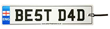 England - Best Dad Number Plate Car Air Freshener (Fun Birthday/Father's Day/Xmas Christmas Stocking Filler/Secret Santa/Novelty Scented Gift)