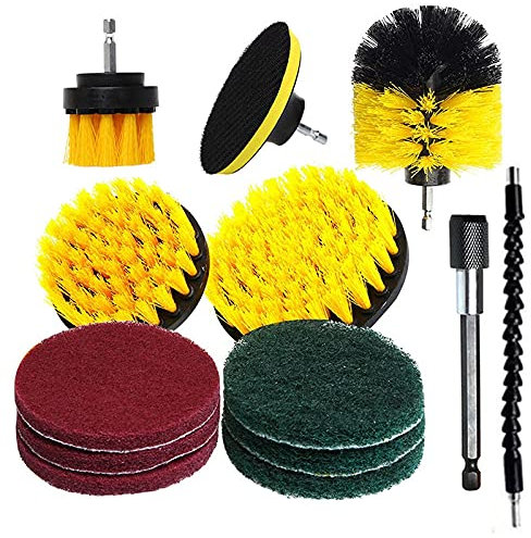 Drill Brush Cleaner Scrubbing Brushes for Bathroom Surface Grout Tile Tub Shower Kitchen Auto Care Power Scrubber Cleaning Tools-13Pcs