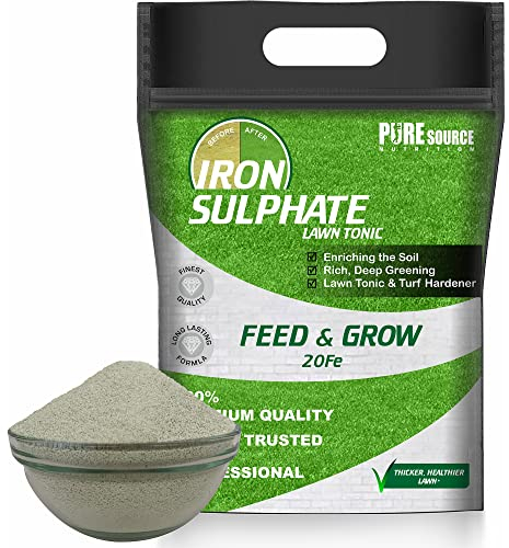 Premium Iron Sulphate Pure Lawn Tonic Food Ferrous Sulphate of Iron Lawn Hardener Conditioner and Turf Hardener Dry Powder easily soluble in Water Lawn Fertiliser (1.5Kg)
