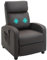 HOMCOM Recliner Armchair, Massage Faux Leather Push Back Reclining Chair with Adjustable Leg Rest, Side Pocket, for Home Living Room Theatre, Brown
