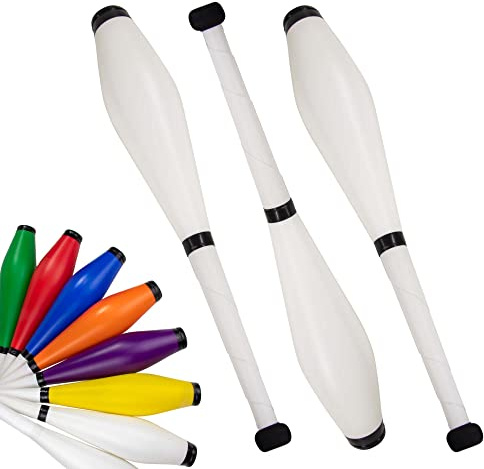 Juggle Dream Trainer Street Mazze da Giocoleria Set di 3 Trainer Club - Set di Giocoleria per Principianti e Giocolieri Avanzati (Bianco / Nero)