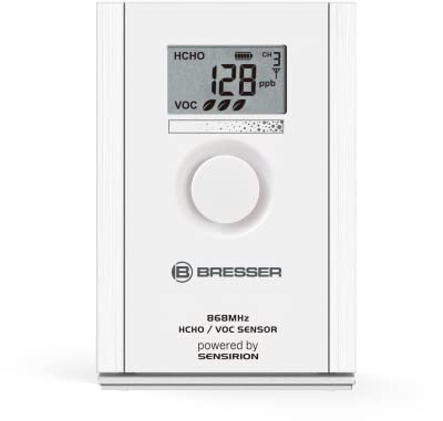Bresser Luftqualitätsmessgerät als Zusatzsensor für einige Bresser Smart Home Wetterstationen oder als Stand-Alone-Lösung verwendbar, HCHO + VOC Sensor,