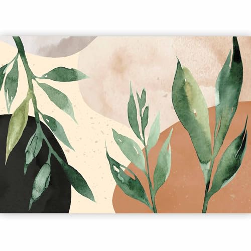 murando - Carta da Parati Moderna Spessa per Cameretta, Foglie, 450x315 cm | Fotomurali in TNT, Spessore Maggiore, Decorazione da Muro XXL, Poster Giganti da Parete, Natura, Produzione Europea