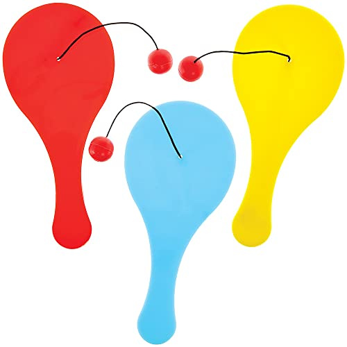 Baker Ross FX768 Regenbogenfarbene Paddelball-Fledermäuse - 8er-Packung, Partytütenfüller für Kinder