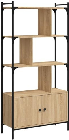 vidaXL Bücherregal mit Türen Sonoma-Eiche 76,5 x 30 x 154,5 cm Holzwerkstoff