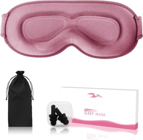 Sleep Mask for Men and Women, 3D Blackout Eye Mask for Side Sleepers, Rose