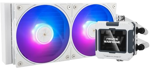 Thermalright FW240 White ARGB CPU AIO Cooler,PC 240 Specification Water Cooler System,IPS LCD Screen with 320 * 240 Resolution,for AM5&Intel LGA1700/1851,CPU Cooler Comes with 2.4-inch LCD Display