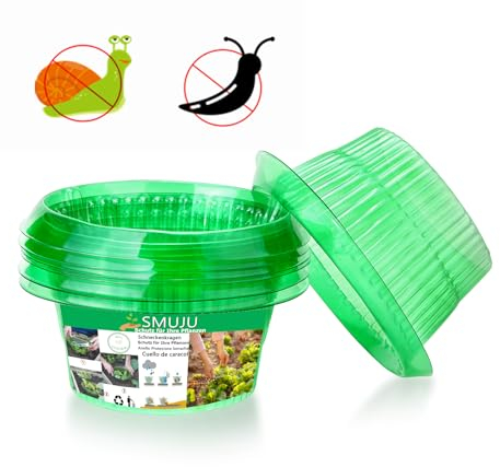SMUJU 【25 Pezzi】 Protezione Contro Le lumache, Collare per lumache, Anti-lumache, per Le vostre Piante di Insalata e cavoli - Protegge Le Piante dai Danni degli Animali, Ø 24 cm, Verde (25 Pezzi)