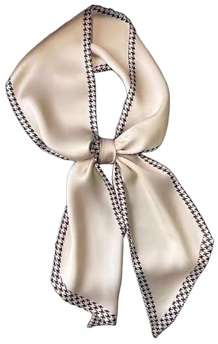 GIMIRO Satin Seidenschal 148 x 13,5 cm Krawatte Double Layer Bund für Blazer, Mantel, Kleid