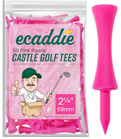ECADDIE Pink Castle - Tee da golf (50 Tee), rosa (59 mm)