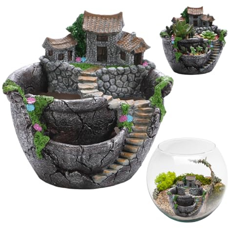 Sukkulenter Pflanzentopf, Bonsai -Topf, Sukkulenten Pflanzentopf 6.89x6.69x6,30 Zoll Pflanzentöpfe Innen süße Mini wasserdichte Bonsai -Töpfe und -schalen Leichte Gartendekorationen im Freien im Frei