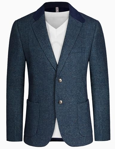 PJ PAUL JONES Mens Sport Coat Tweed Wool Blend Blazer Vintage Suit Jacket