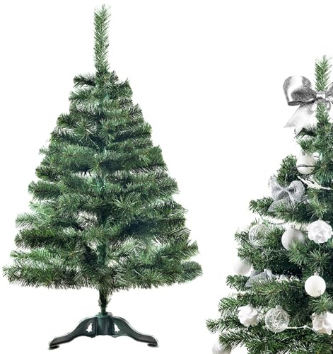 Creative Home Naturgetreuer Weihnachtsbaum Künstlich | 120 cm | Tannenbaum | Immergrüner künstlicher | Weihnachtsdeko | Tiefgrüne dichte Zweige Stabiler Ständer | Innen & Außen