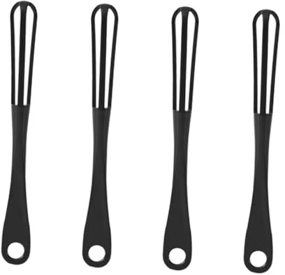 Mikinona Fouet à Œufs Manuel 4 Pièces en Métal Inoxydable, Mousseur à Lait, Mélangeur Portable pour Pâtisserie Cuisine Maison