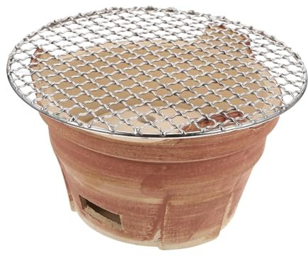 CIYODO Holzkohle Grillofen Mit Grillrost Tragbarer Ofen Für Bbq Hausgebrauch Und Camping Hochwertiges Keramikmaterial Für Vielseitige Gerichte