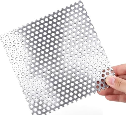 GUTIXI Abflussabdeckungen, quadratisches Abflusssieb, 304 Edelstahl, Abflusssieb, 5 mm Loch, Netz-Abflussschutz für den Innen- und Außenbereich, Dusche, Küche, Spüle (18 x 18 cm)