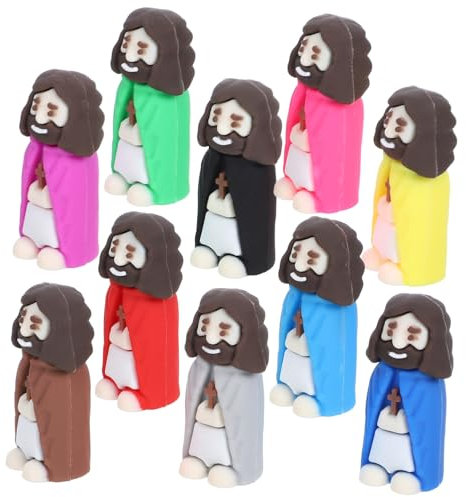 Cabilock 10pcs Mini Jesus Figurine Desktop Religiöse Landschaft Religiöse Spielzeug Retter Jesus Dekoration