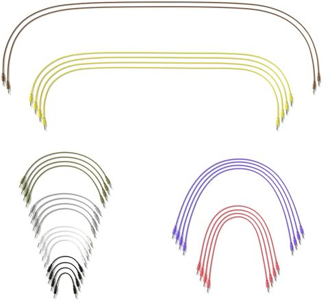 ExcelValley Mono-Modul-Patchkabel, TS 3,5 mm, 30 Stück, Eurorack-Synthesizer, 30 Stück