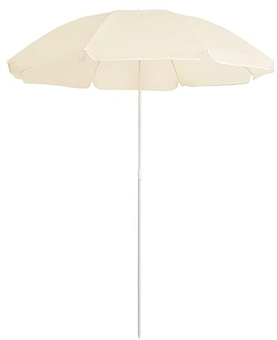 JHQHSM Ombrellone da Esterni con Palo in Acciaio, Ombrelloni da esterno Ombrellone da spiaggia Ombrellone Ombrellone da giardino Adatto per Patio Piscina Giardino Balconi 180 cm Sabbia