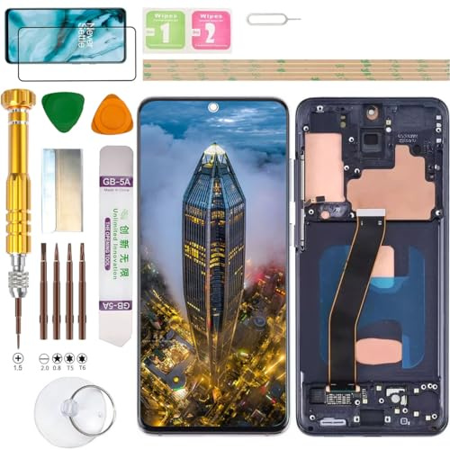 Gadget Troops Pantalla LCD (sin huellas dactilares) para Samsung Galaxy S20 4G/5G SM-G980F/DS, G981B/DS, G981U, G981U1, G981F, G981B, G981W, SC-51A, SCG01, kit de repuesto de pantalla (gris)