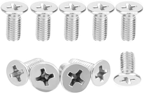 M3.5 M4 Flat Head Machine Screws, 10Pcs Door Latch Keep Grub Screws 304 Stainless Steel Cross Multi Purpose Screw for Furniture Faucet Light Fixture Home Repairs Fixtures Woodworking