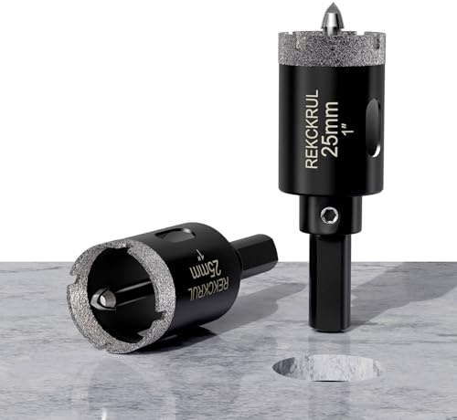 REKCKRUL 1 Inch Diamond Hole Saw with Pilot Drill Bit 2PCS